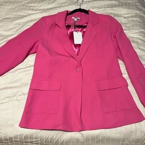 hot pink woven blazer w/ rhinestones on sleeves